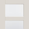 Two Sliding Doors and Frame Kit - Shaker 4L Door - Clear Glass - White Primed