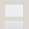 Simpli Double Door Set - Shaker 4 Pane Door - Clear Glass - White Primed