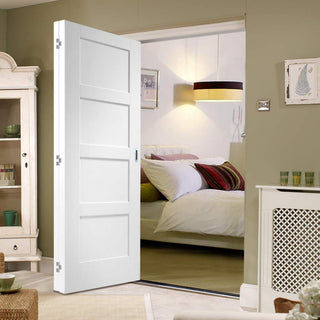 Image: Two Folding Doors & Frame Kit - Shaker 4P 2+0 - White Primed