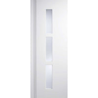 Two Sliding Doors and Frame Kit - Sierra Blanco Door - Frosted Glass - White Painted