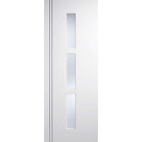 Minimalist Wardrobe Door & Frame Kit - Two Sierra Blanco Doors - Frosted Glass - White Painted