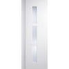 Minimalist Wardrobe Door & Frame Kit - Three Sierra Blanco Doors - Frosted Glass - White Painted