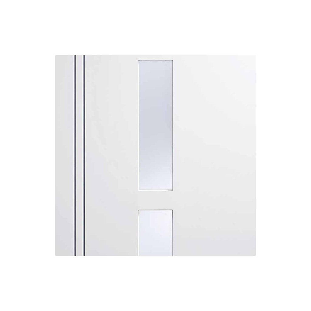 Three Sliding Doors and Frame Kit - Sierra Blanco Door - Frosted Glass - White Painted