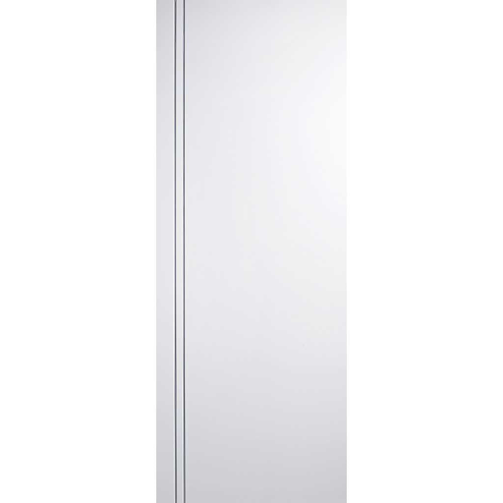 Single Sliding Door & Wall Track - Sierra Blanco Flush Door - White Painted