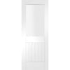 Bespoke Suffolk White Primed Glazed Single Frameless Pocket Door Detail