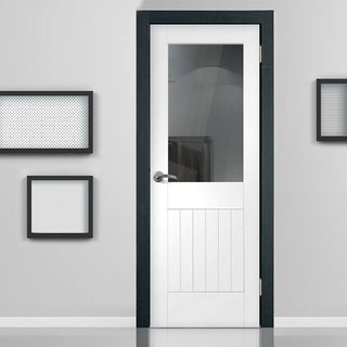 Image: Simpli Door Set - Suffolk Door - Clear Glass - White Primed