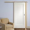 Sirius Tubular Stainless Steel Sliding Track & Pattern 10 Style 1 Panel Door - White Primed