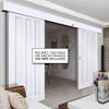 Double Sliding Door & Wall Track - Idaho 3 Panel Doors - White Primed