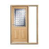 Part L Compliant Winchester Exterior Oak Door and Frame Set - Part Frosted Double Glazing - One Unglazed Side Screen, From LPD Joinery