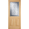 Part L Compliant Salisbury Exterior Oak Door and Frame Set - Part Frosted Double Glazing - One Unglazed Side Screen, From LPD Joinery
