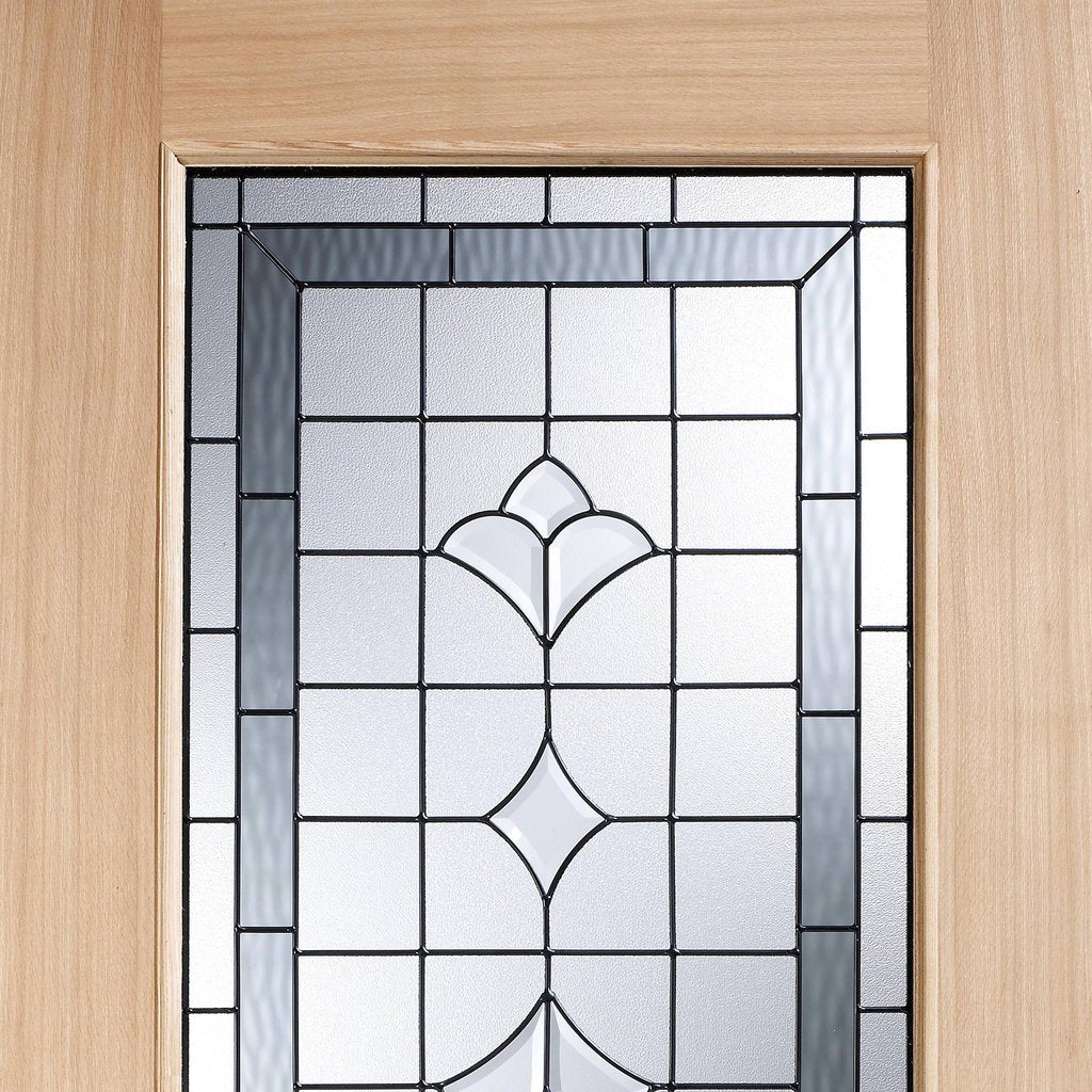Part L Compliant Winchester External Oak Door - Part  Frosted Zinc Double Glazing - Warmerdoor Style, From LPD Joinery