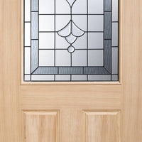 Part L Compliant Winchester External Oak Door - Part  Frosted Zinc Double Glazing - Warmerdoor Style, From LPD Joinery
