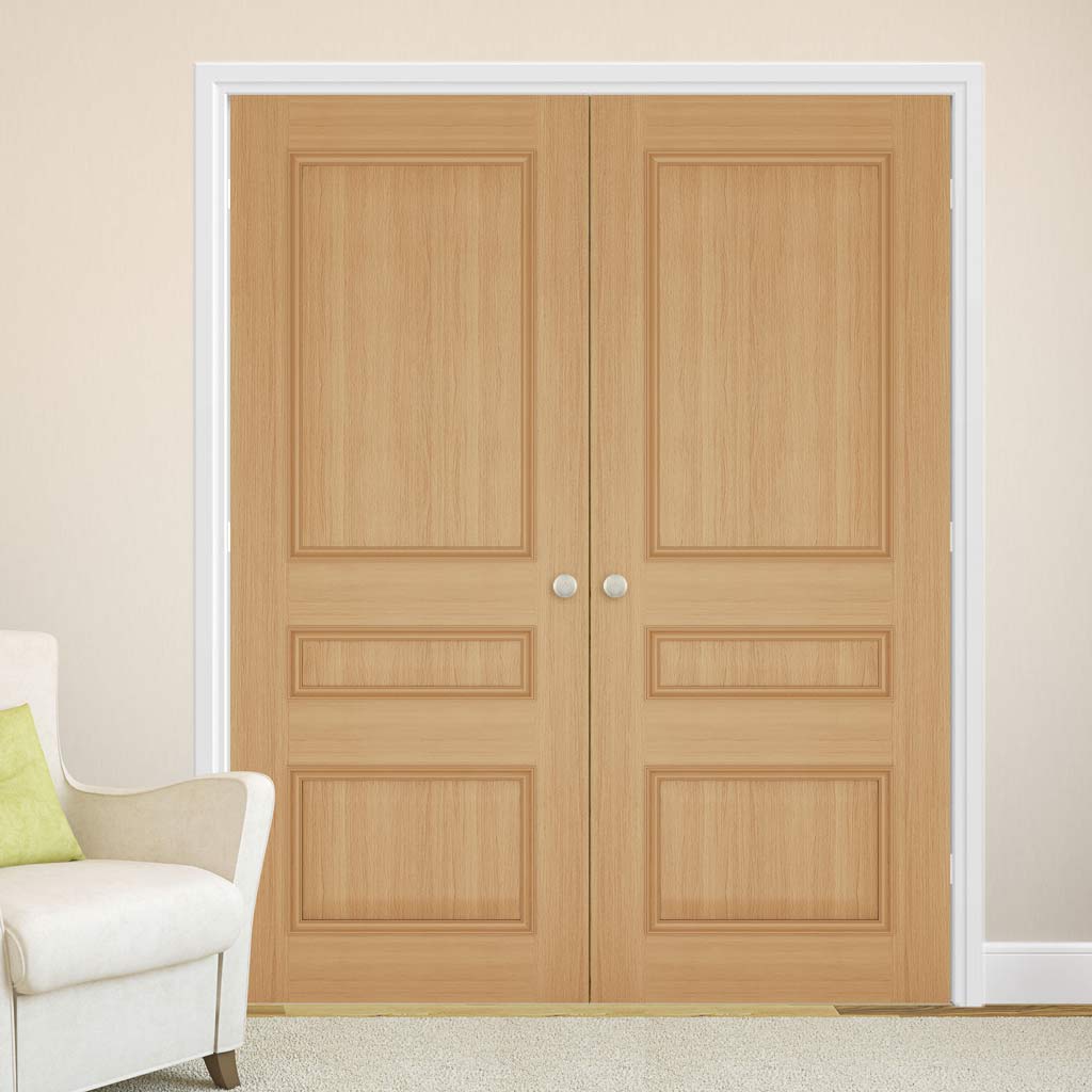Bespoke Windsor Oak Panel Door Pair - Prefinished
