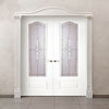 Windsor Lightly Grained Internal PVC Door Pair - Full Reflection Style Glass