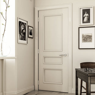 Image: Windsor White Primed Panel Door from Deanta UK