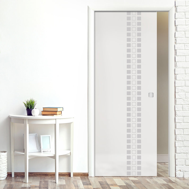 Winton 8mm Obscure Glass - Obscure Printed Design - Single Evokit Glass Pocket Door