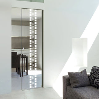 Image: Winton 8mm Clear Glass - Obscure Printed Design - Single Absolute Pocket Door