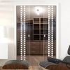 Winton 8mm Clear Glass - Obscure Printed Design - Double Evokit Pocket Door