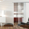 Single Glass Sliding Door - Winton 8mm Clear Glass - Obscure Printed Design - Planeo 60 Pro Kit
