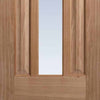 Double Sliding Door & Track - Kilburn 1 Pane Oak Doors - Clear Glass - Unfinished