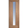 Sirius Tubular Stainless Steel Sliding Track & Kilburn 1 Pane Oak Door - Clear Glass - Unfinished