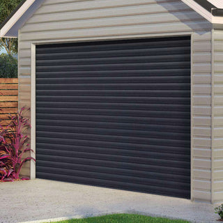 Image: Gliderol Electric Insulated Roller Garage Door from 1995 to 2146mm Wide - Laminated Woodgrain Anthracite