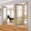 Bespoke Thrufold Worcester Oak 3 Pane Glazed Folding 3+1 Door - Prefinished