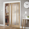 Bespoke Thruslide Worcester Oak 3 Pane Glazed 2 Door Wardrobe and Frame Kit - Prefinished