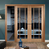 ThruEasi Oak Room Divider - Worcester Clear Glass Unfinished Door Pair with Full Glass Side