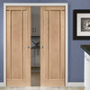 Bespoke Worcester Oak 3 Panel Double Pocket Door - Prefinished