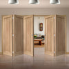 Bespoke Thrufold Worcester Oak 3 Panel Folding 3+2 Door - Prefinished