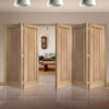 Bespoke Thrufold Worcester Oak 3 Panel Folding 3+2 Door - Prefinished