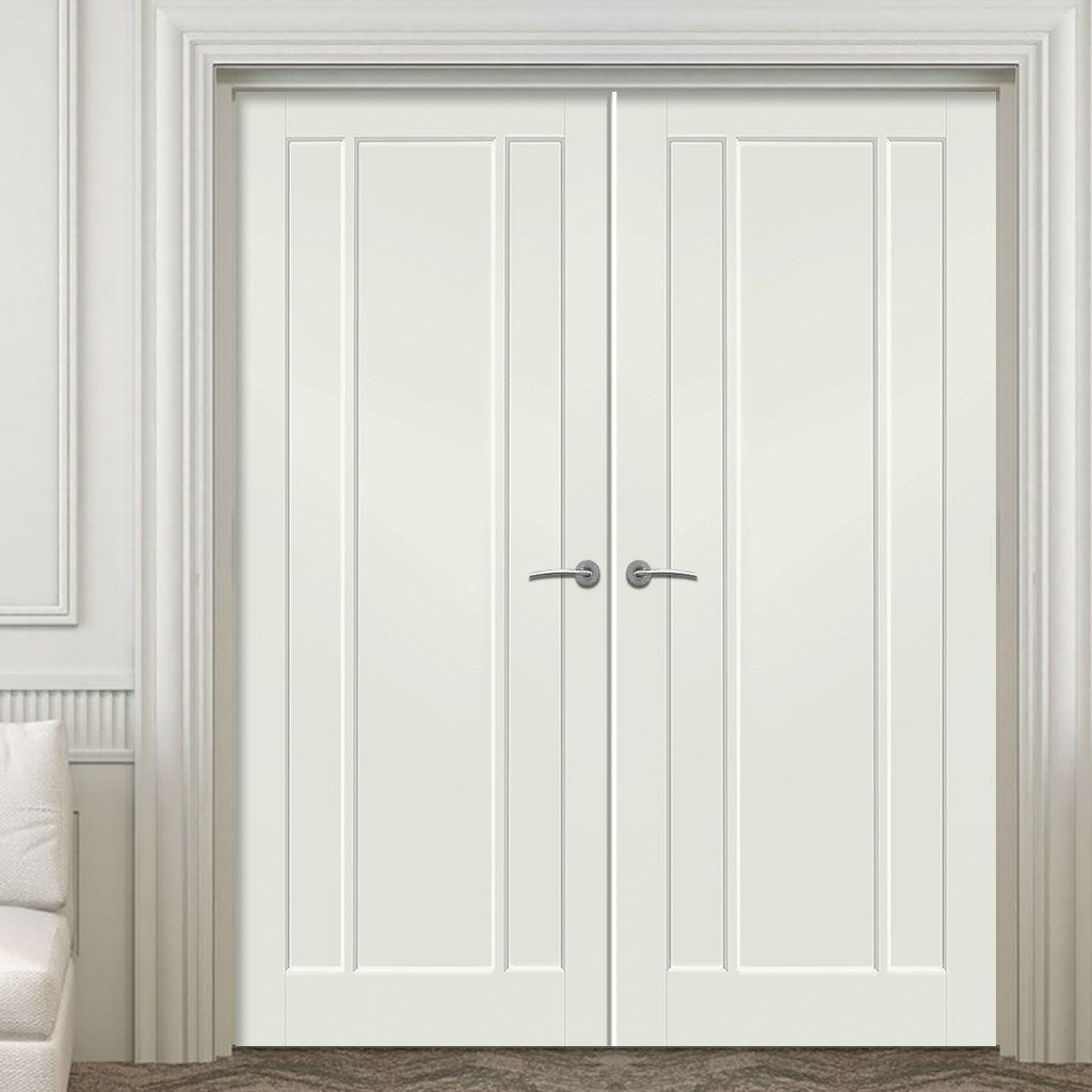Prefinished Worcester 3 Panel Door Pair - Choose Your Colour