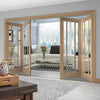 Bespoke Thrufold Worcester Oak 3 Pane Glazed Folding 2+2 Door - Prefinished