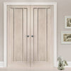 Prefinished Worcester Oak 3 Panel Door Pair - Choose Your Colour