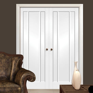 Image: Bespoke Worcester 3 Panel Door - White PrimedPair