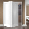 Two Folding Doors & Frame Kit - Worcester 3 Panel 2+0 - White Primed