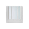 Bespoke Thrufold Worcester White Primed 3L Folding 2+2 Door - Clear Glass