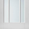 Single Sliding Door & Wall Track - Worcester 3 Pane Door - Clear Glass - White Primed