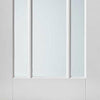 Bespoke Thruslide Surface Worcester 3L - Sliding Double Door and Track Kit - Clear Safety Glass - White Primed