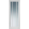 ThruEasi White Room Divider - Worcester Clear Glass Primed Door Pair with Full Glass Side