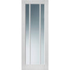 ThruEasi White Room Divider - Worcester Clear Glass Primed Door with Full Glass Side