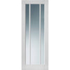 Bespoke Thrufold Worcester White Primed 3L Folding 2+0 Door - Clear Glass