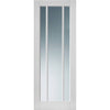 Bespoke Thrufold Worcester White Primed 3L Folding 3+3 Door - Clear Glass