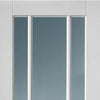Four Sliding Doors and Frame Kit - Worcester 3L Door - Clear Glass - White Primed