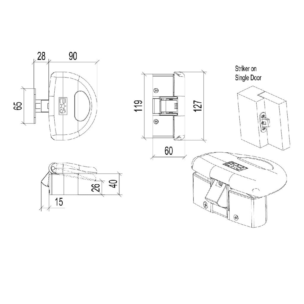 Panic Push Pad Latch XIA5002