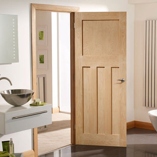 Image: Fire Rated DX Panel Oak Door - 1/2 Hour Fire Rated