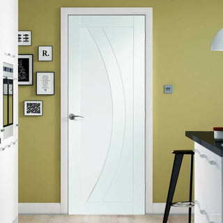 Image: Door and Frame Kit - Salerno Flush Door - White Primed