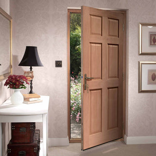 Image: Colonial External Mahogany 6 Panel Door and Frame Set