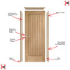 Door and Frame Kit - Victorian Oak 4 Panel Door - No Raised Mouldings - Prefinished